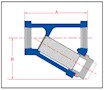 Cast Y Strainer Threaded - Cast Iron - Diagram
